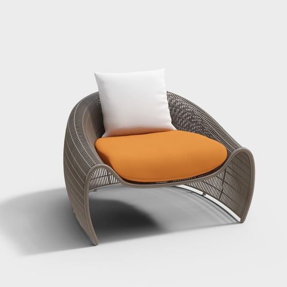 Ensemble de canapé d'extérieur en osier moderne - Chaise longue