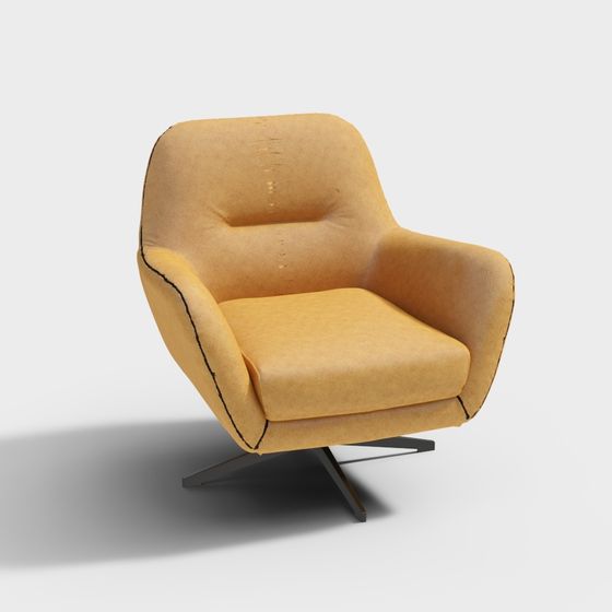 Stylish Low-Polygon 3D Sofa Chair Model