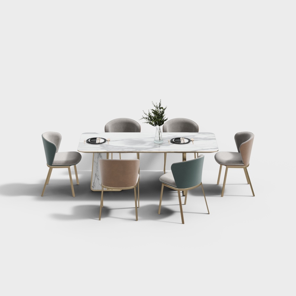 Affordable Luxury Modern Dining Room - Dining Table and Chair Set