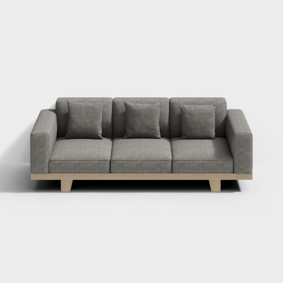 Stylish Minimalist Sofa 3D model for Contemporary Spaces