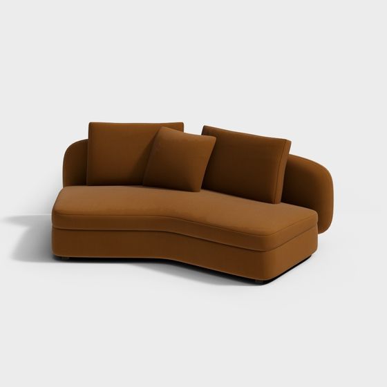 Curve Comfort 3D model Sofa for Modern Homes