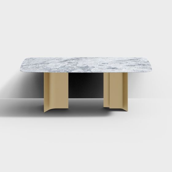 Stylish Marble Dining Table 3D model for Modern Spaces