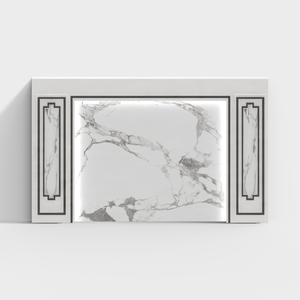 Marble rock panel TV wall