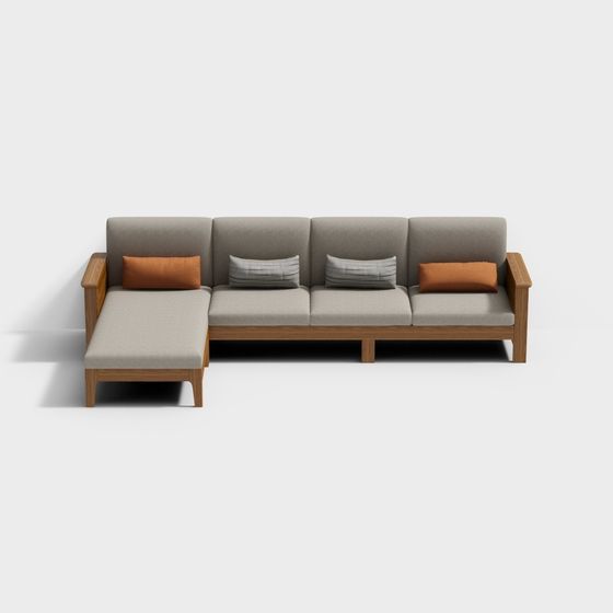 Urban Comfort Low-Poly Sofa 3D model for Modern Spaces