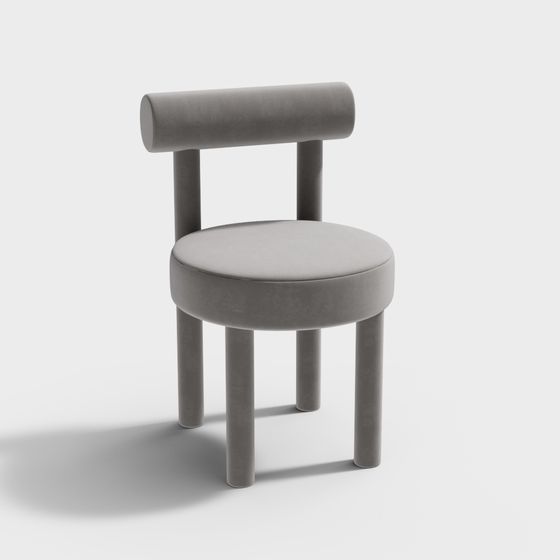 Stylish Low-Poly Gray Chair 3D model