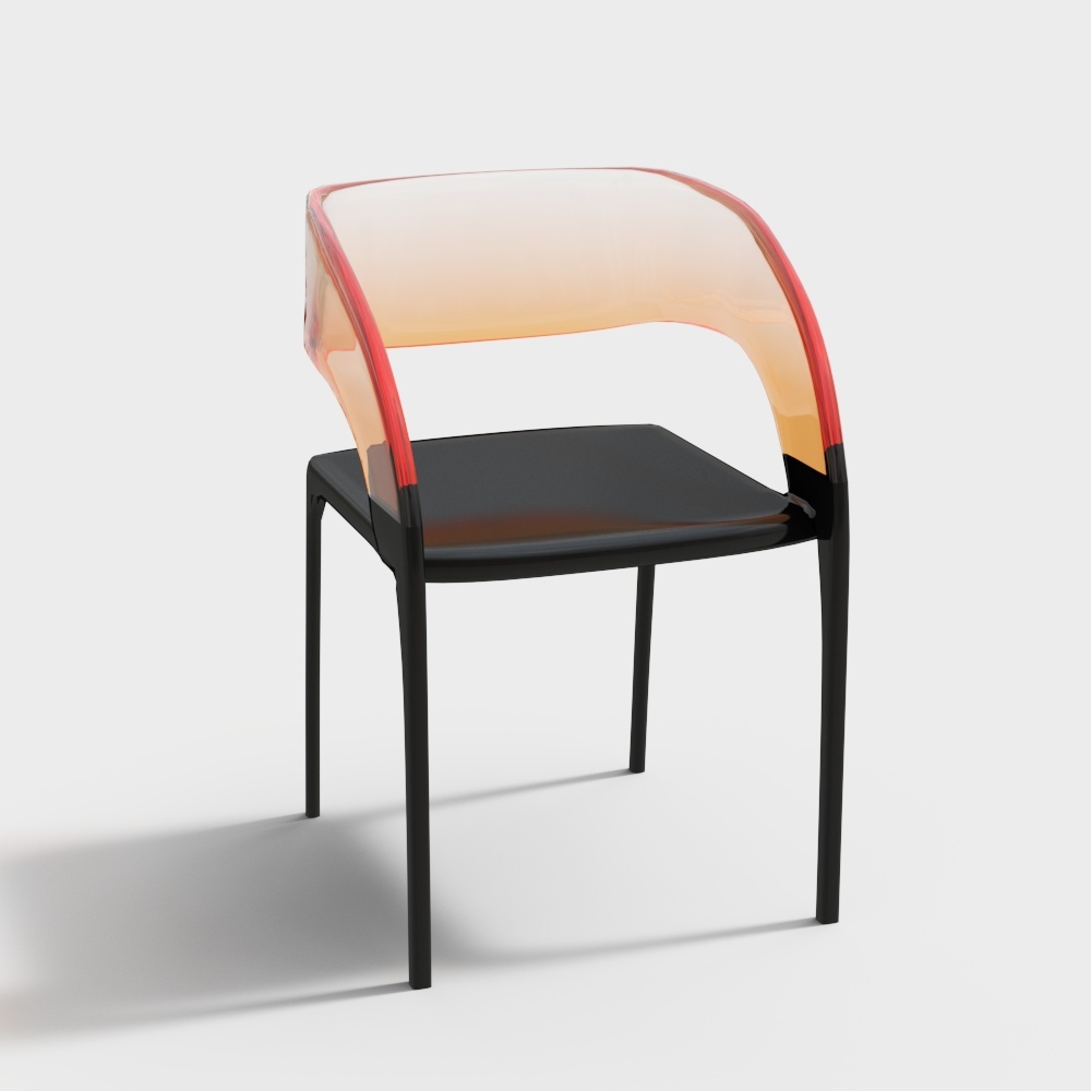 Stylish Abstract Chair 3D Model – Gradient Backrest Design