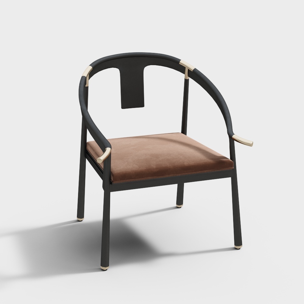 Neo-Chinese Style Single Chair - Chinese Style Backrest Chair