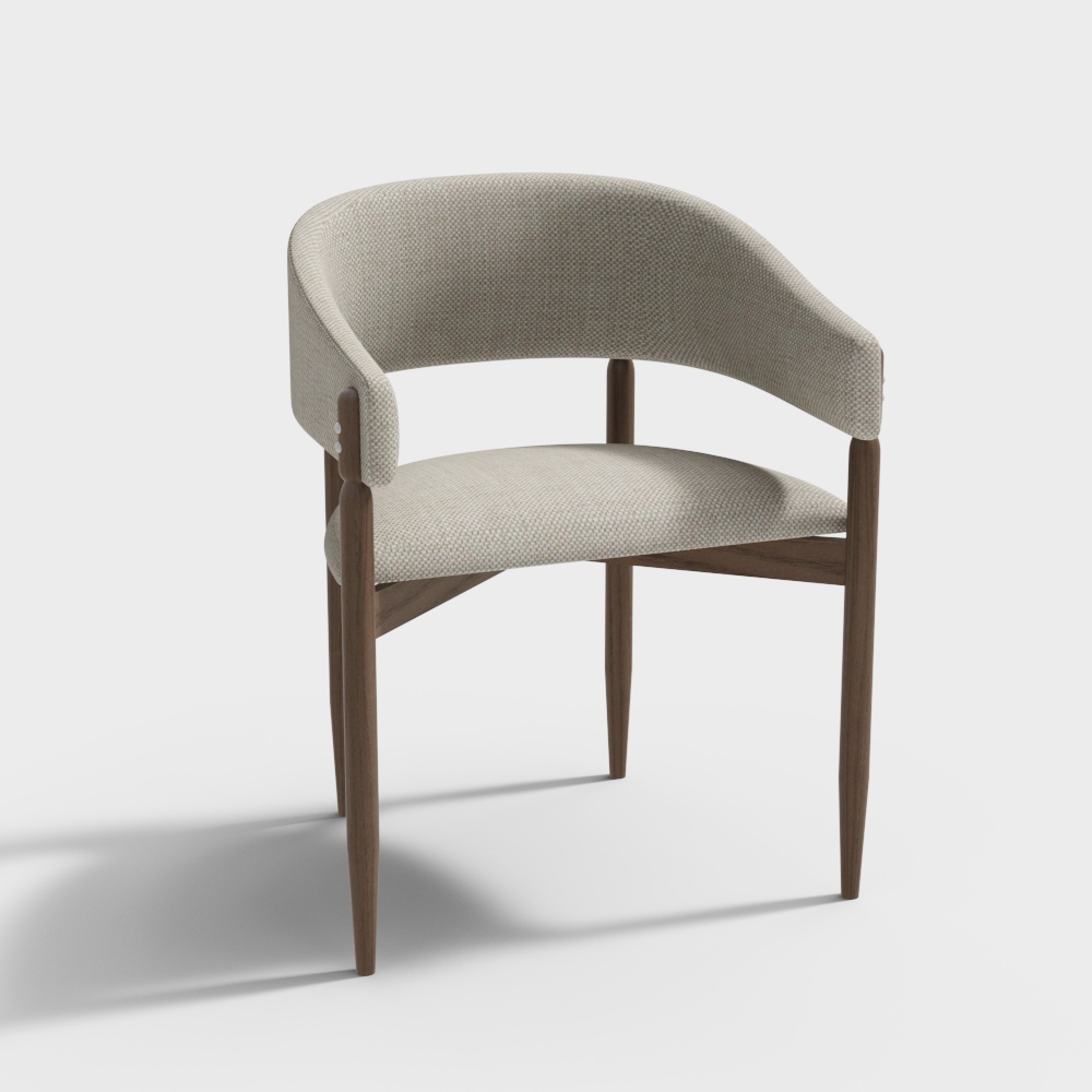 Sedia in Stile Neo-Cinese - Sedia con Schienale in Tessuto