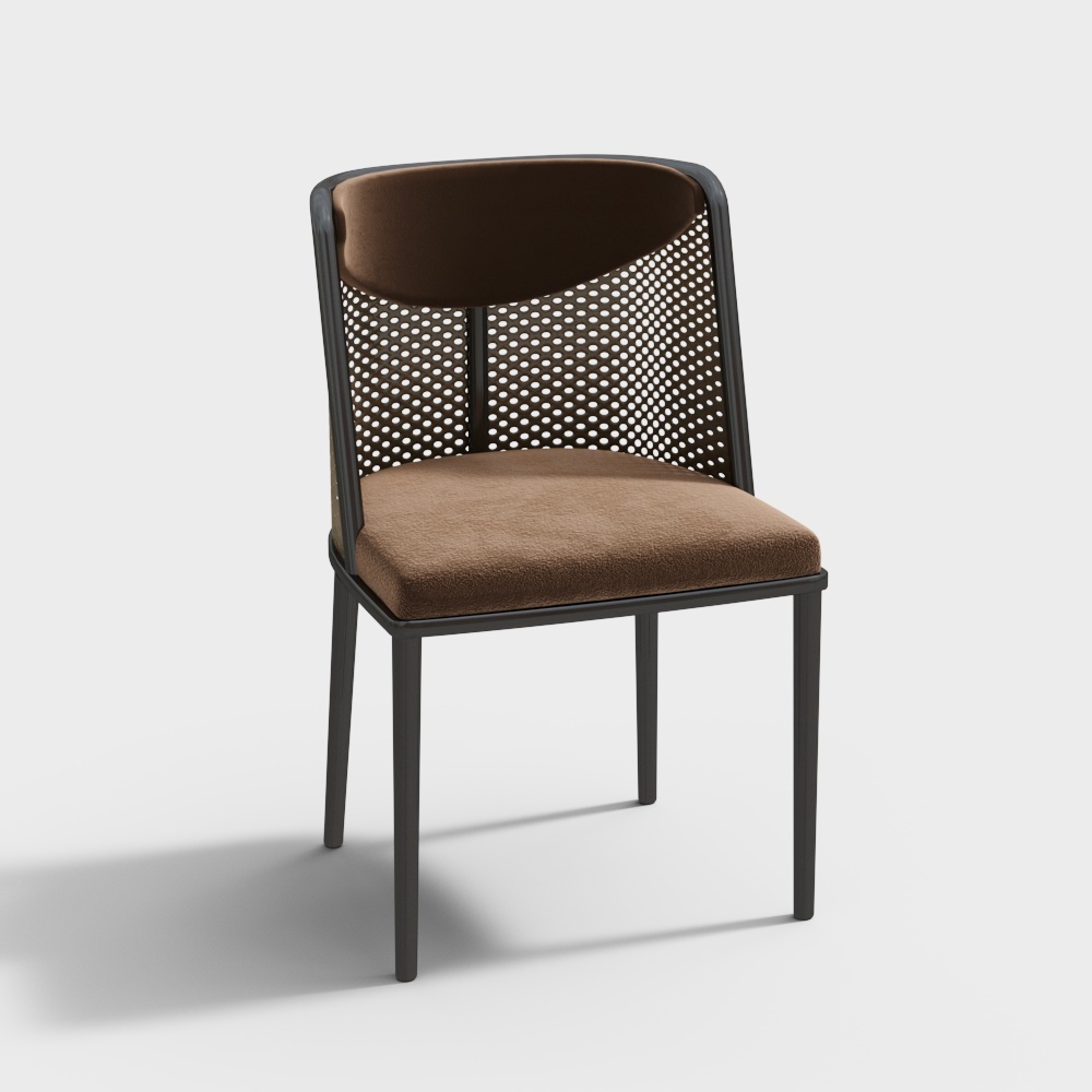 Unique Low Poly Armchair 3D Model – Modern Velvet Design