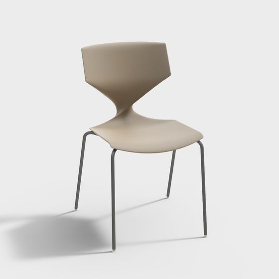 Elegant Curved 3D Chair Model for Modern Design