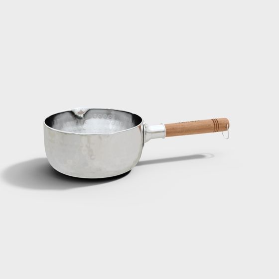 Stylish Hammered Pot 3D Model for Kitchen Interiors