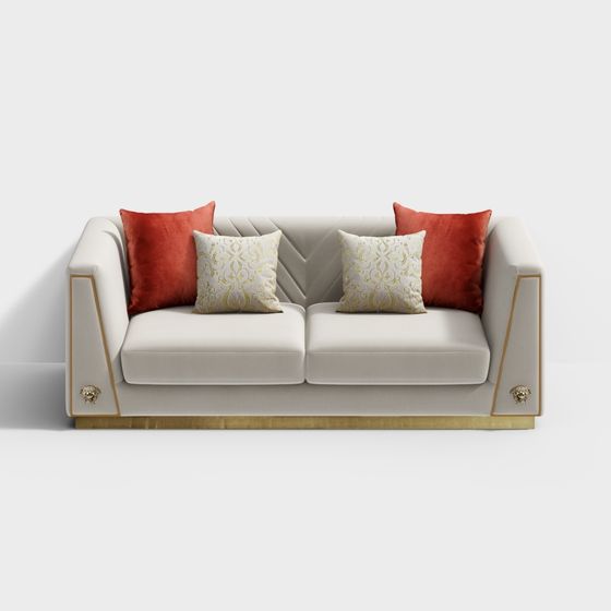 Elegant Low-Poly 3D Sofa Model for Modern Interiors