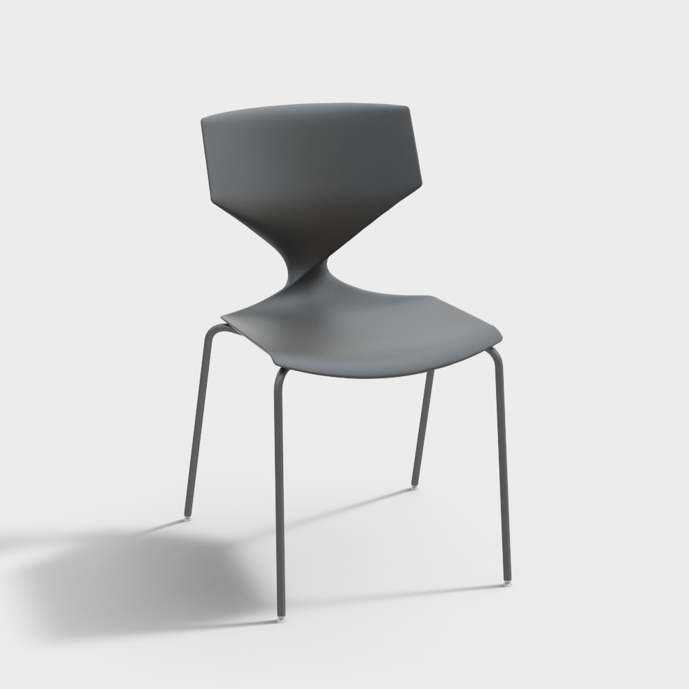 Sleek Low-Polygon Office Chair 3D model