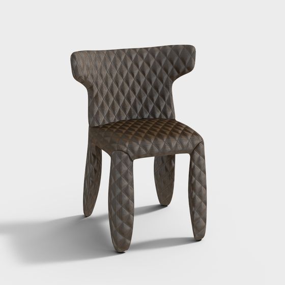 Elegant Low-Poly Leather Chair 3D model