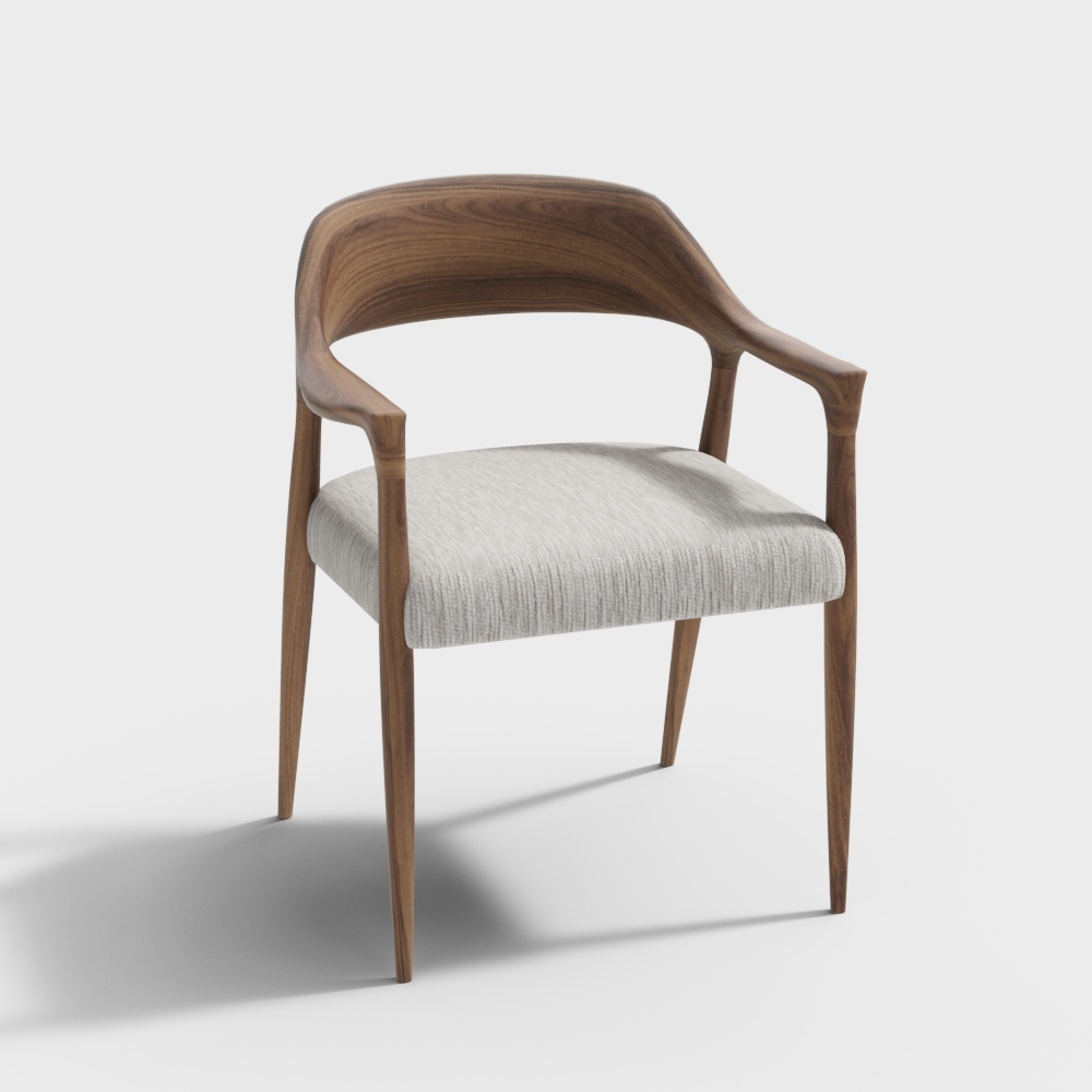 Modern Single Chair - Wood Grain Single Chair