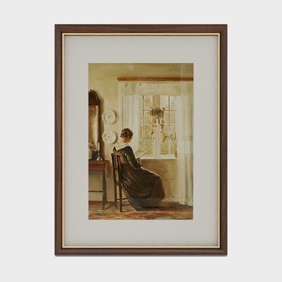 Peinture d'art déco européenne haut de gamme Giangari peinture rétro suspendue dans le salon salle à manger Xuanguan vertical mural -30x40