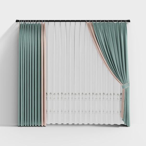 Low-Poly Elegant Curtain 3D model for Modern Interiors
