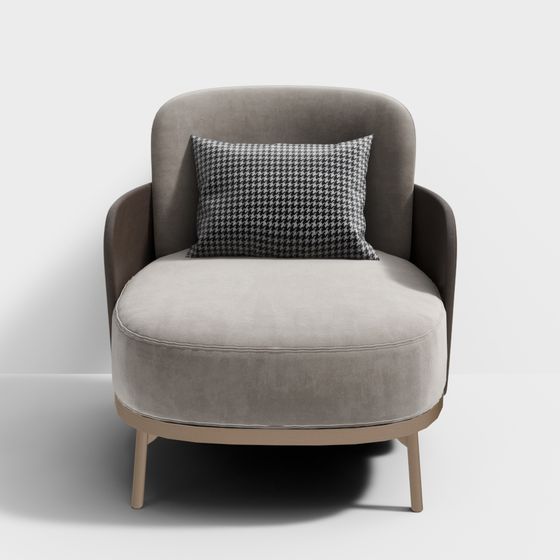 Affordable Luxury Gray Single Chair 3D Model