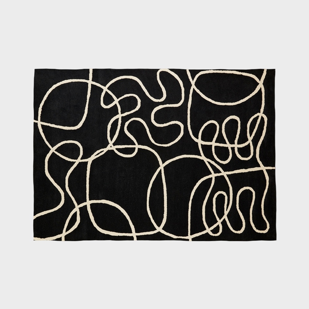 Abstract Carpet 3D model in Black and White