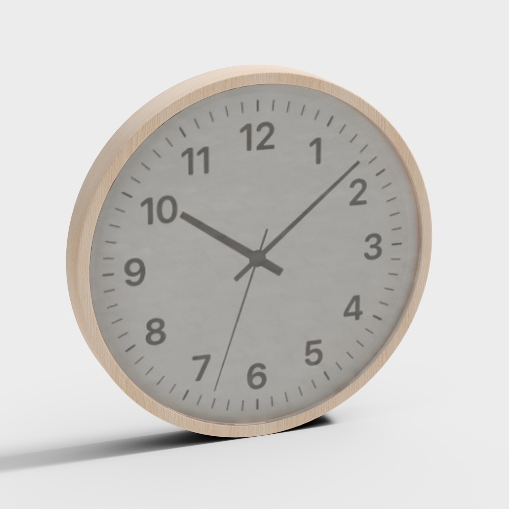 Unprinted good MUJI pointer clock medium-wood pattern color