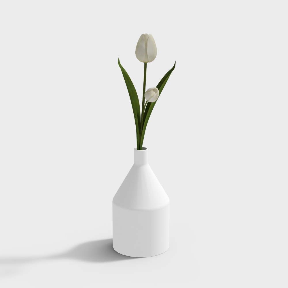 美怡空间家居简单花瓶莫兰迪色抽象工艺品艺术创意饰品家居配件轻奢后现代装饰 - D 白色