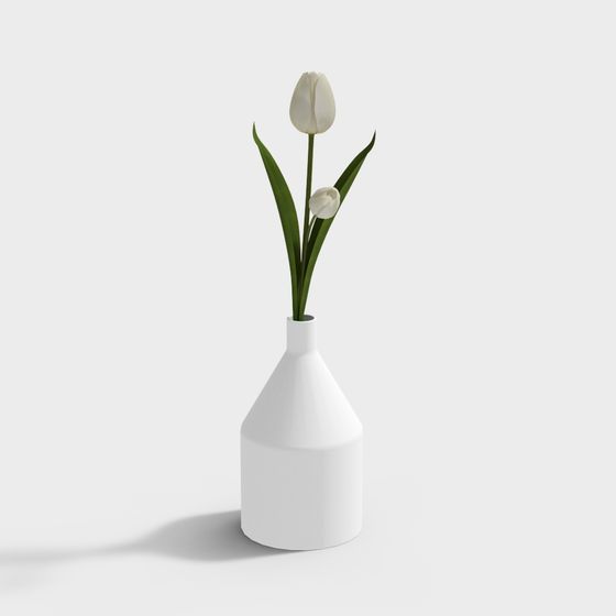 美怡空间家居简单花瓶莫兰迪色抽象工艺品艺术创意饰品家居配件轻奢后现代装饰 - D 白色