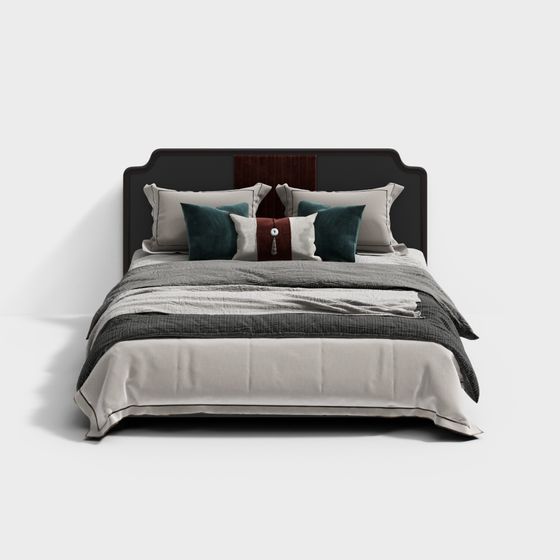 Elegant Low-Poly Bed 3D model for Modern Interiors