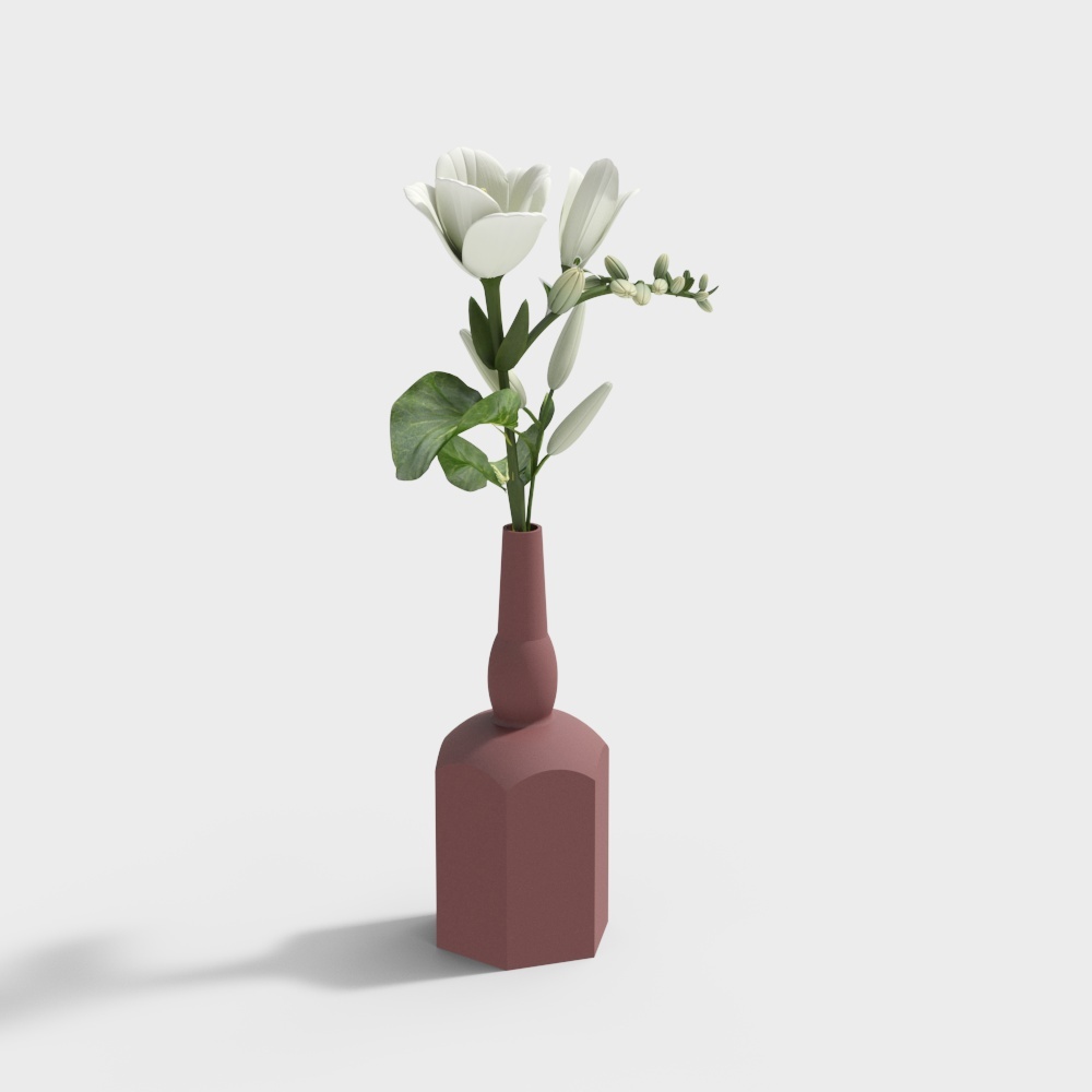 Meiyi Raum Zuhause einfacher Vase Morandi-Farben abstrakte Ornamente kreative Kunst Wohnaccessoires leicht luxuriöse post-moderne Dekoration - C Modell rosa groß