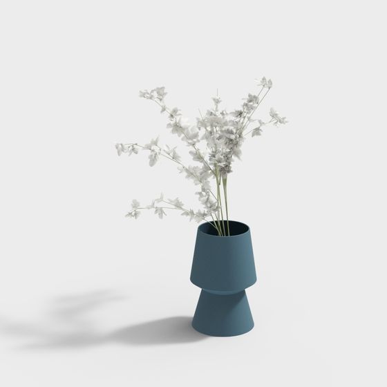 Urban Bloom Low-Poly Vase 3D Model