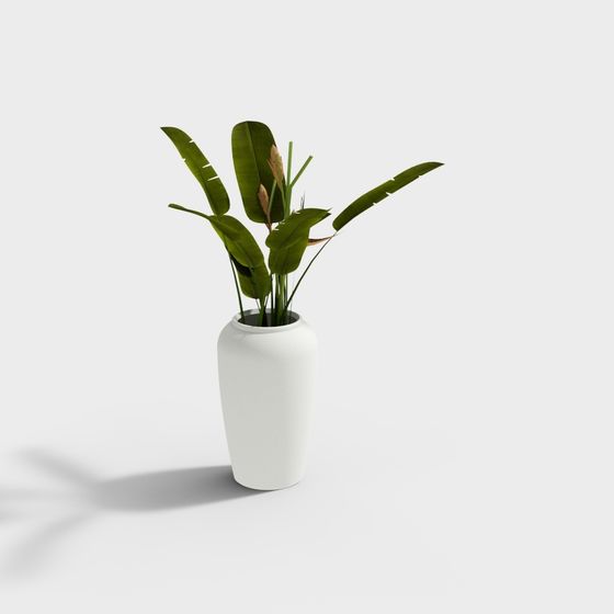 Lively Greenery Vase 3D model