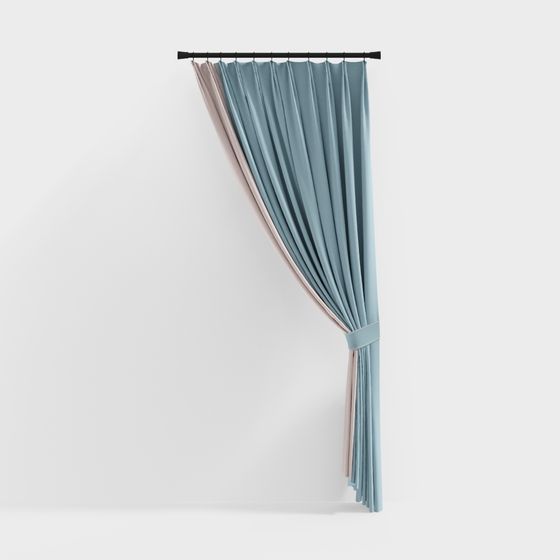Chic Low-Poly Curtain 3D Model for Modern Interiors