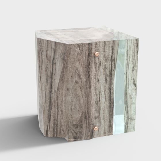 Forest Light Wooden Side Table 3D model