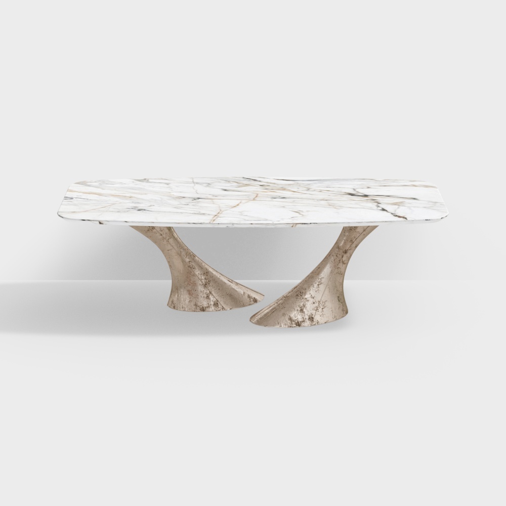 Modern Affordable Luxury Dining Table - White Marble