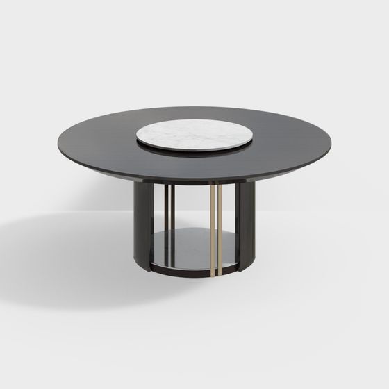 Stylish Low-Polygon Round Table 3D model for Modern Interiors