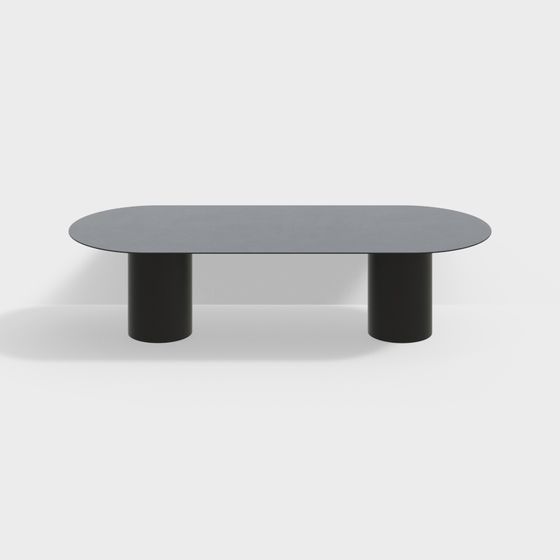 Elegant Oval Coffee Table 3D model