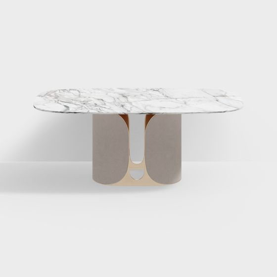 Elegant Marble Dining Table 3D Model