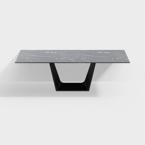 Minimalist Marble Dining Table 3D model