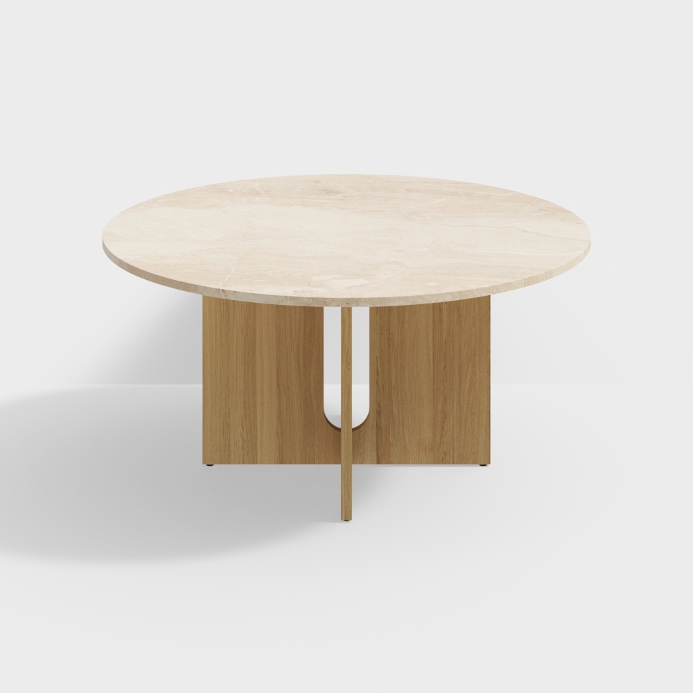 Nordic Dining Table - Light Red Large Marble Table