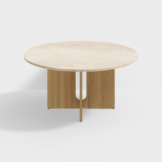 Elegant Low-Poly Round Table 3D model