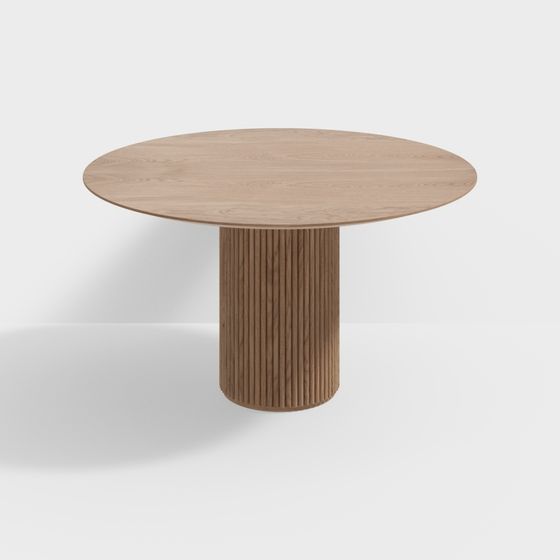 Elegant Low-Polygon Round Table 3D model for Modern Design