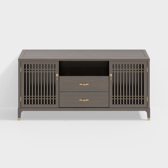 Elegant Low-Poly TV Cabinet 3D model