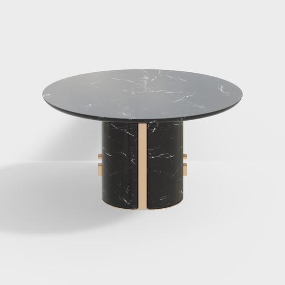 Elegant Low-Polygon Round Table 3D model