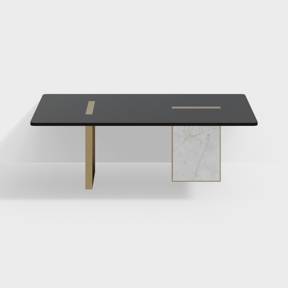 Modernes Esstisch-Set – quadratischer Tisch mit Marmormuster