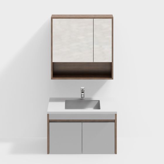 Modern Minimalist Bathroom Cabinet 3D model
