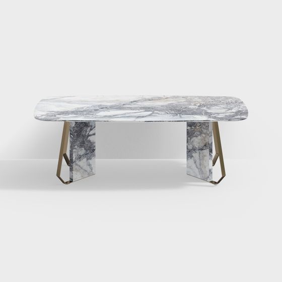 Elegant Marble Dining Table 3D model