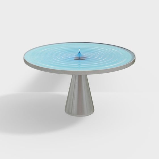 Water Drop Round Table 3D model
