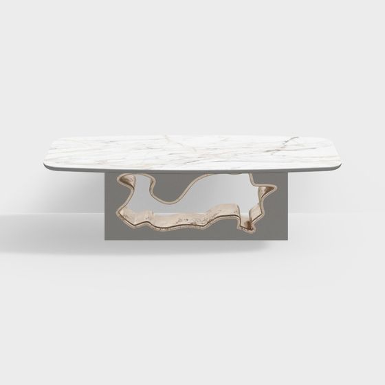 Elegant Marble Table 3D model for Modern Interiors
