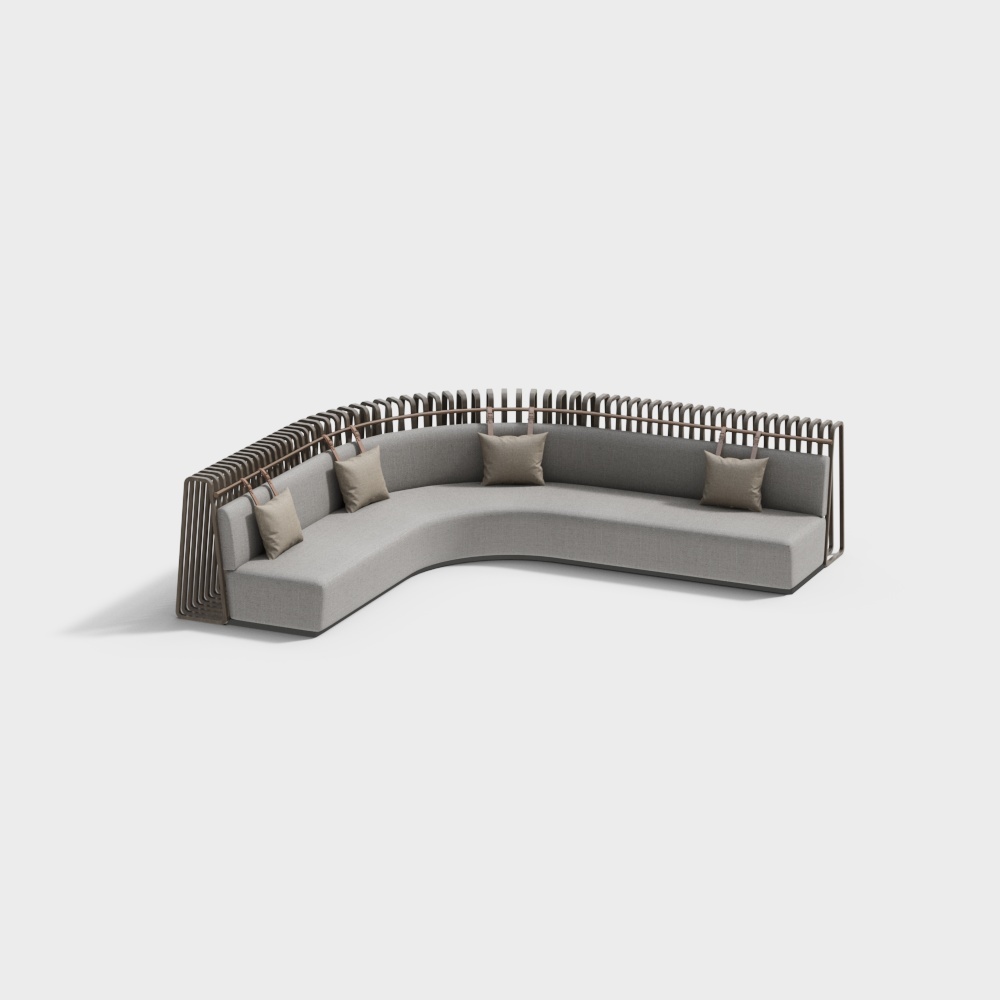 Modern Fabric Curved Multi-Person Booth