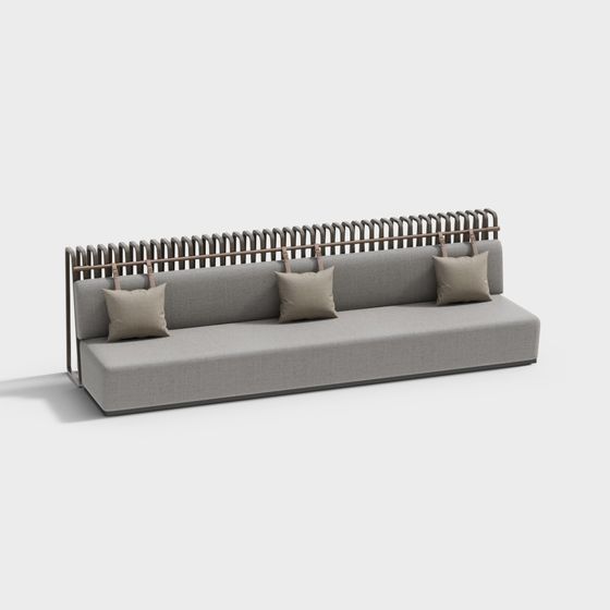 Stylish Low-Polygon Sofa 3D model for Modern Interiors