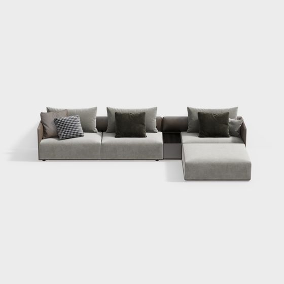 Stylish Low-Poly Sofa 3D model for Modern Interiors